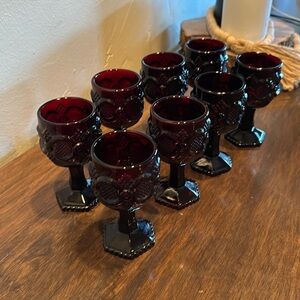 Avon cape cod ruby red glasses